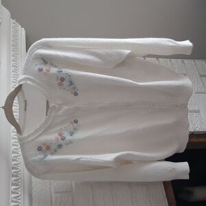 Women's Vintage Embroidered Acrylic Cardigan Size M